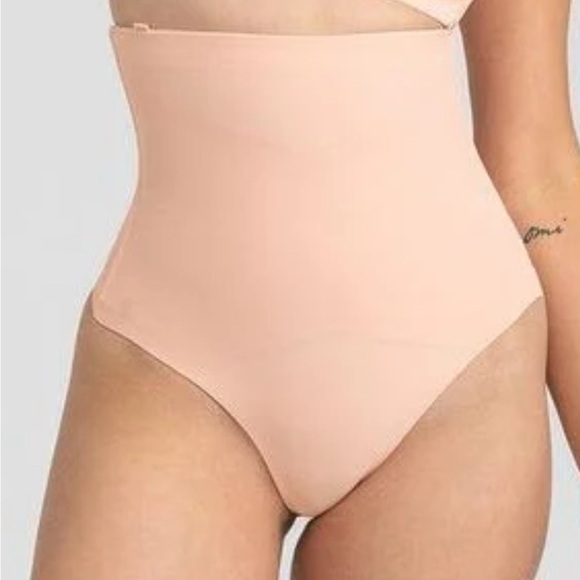 NWT Honeylove SuperPower Thong PINK S High Waist Tummy Control $79 RARE